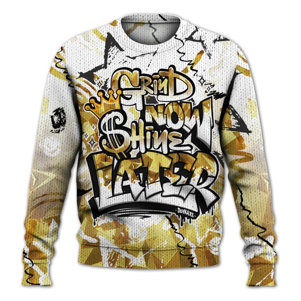 Knitted Sweater To Match NET Gold 4s - Grind Shine Later Drip