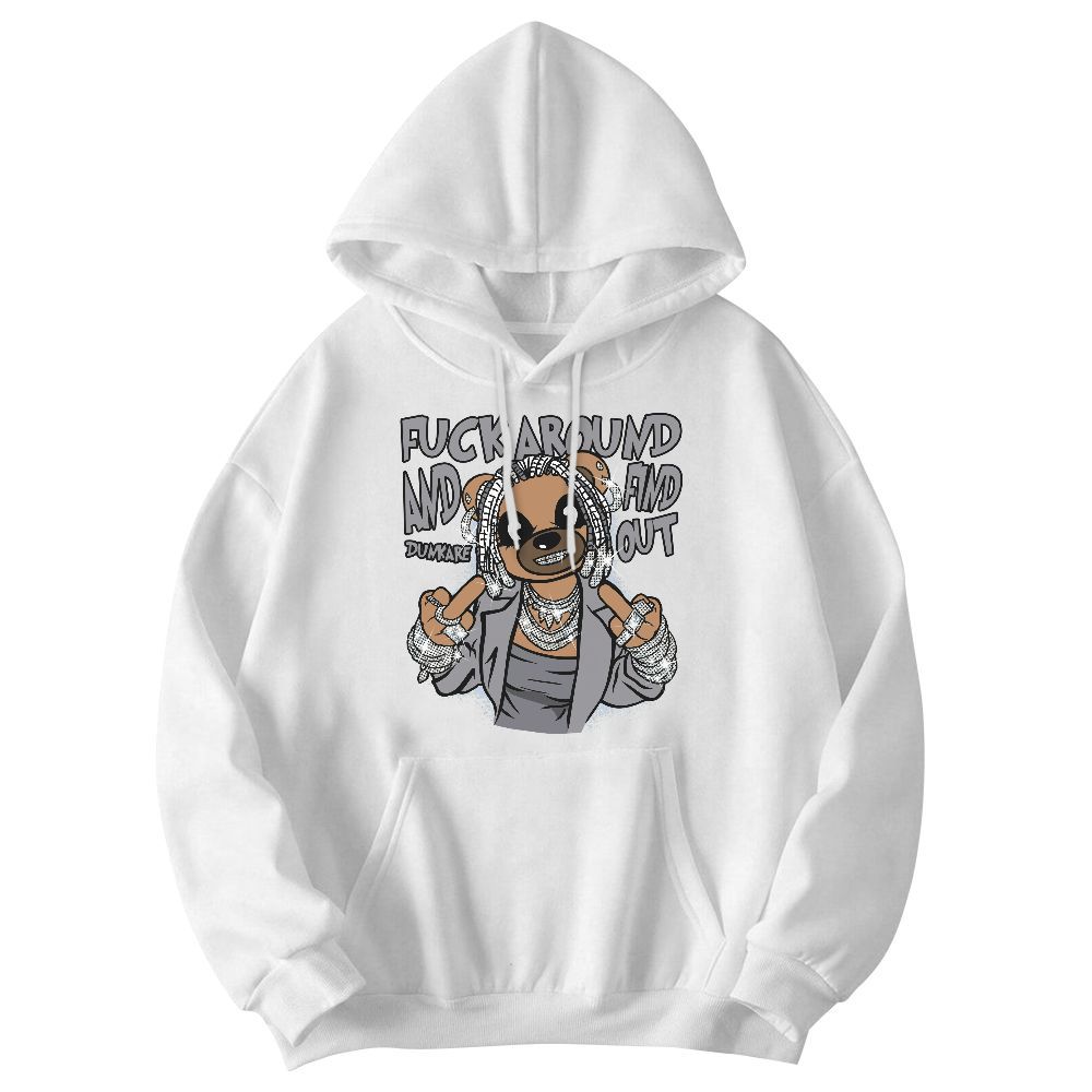 Sweatshirt To Match Low Cement Grey 11s - F#ck Around Bear Bear Graphic