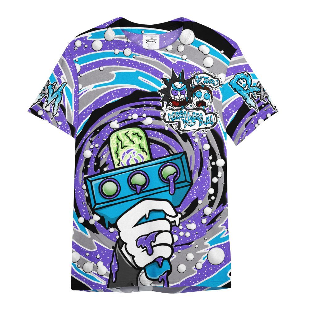 Shirt To Match Retro Aqua 8s - Wubba Rick Drip All Over Print