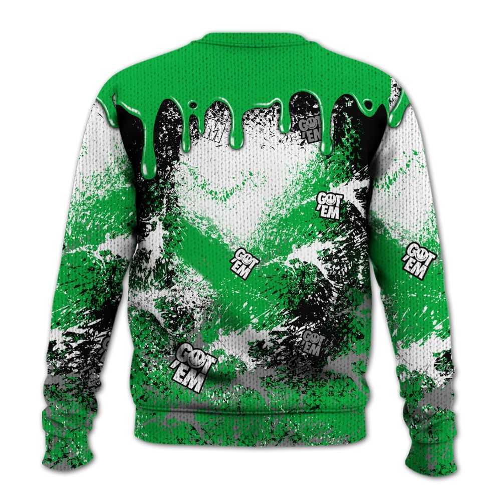 Knitted Sweater To Match Lucky Green 5s - Dripping 23 Drip