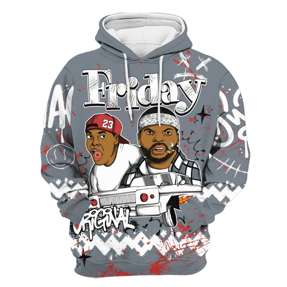 Hoodie To Match Wolf Grey 13s - Friday Sneaker Crayon All Over Print