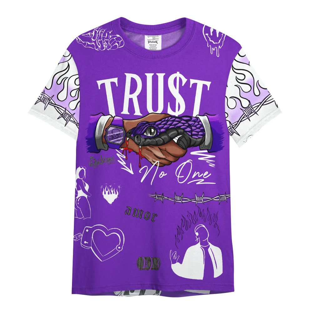 Shirt To Match Retro Dark Iris 3s - Snake Trust No One All Over Print