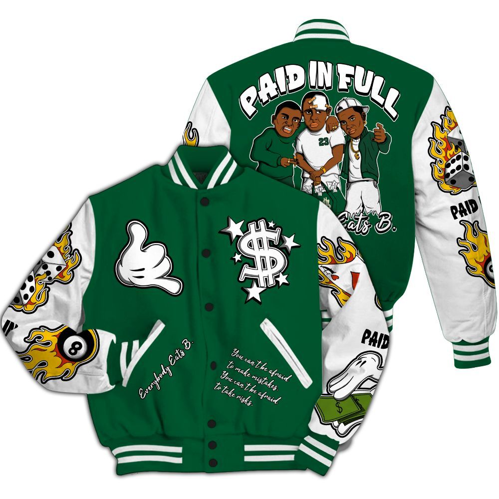 Varsity Jacket To Match High Gorge Green 1s - Everybody Paid In Full Graphic All Over Print