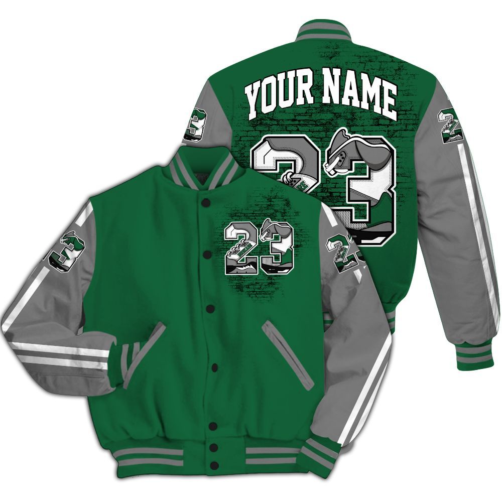 Varsity Jacket To Match High Gorge Green 1s - Custom Name Number 23 5s All Over Print