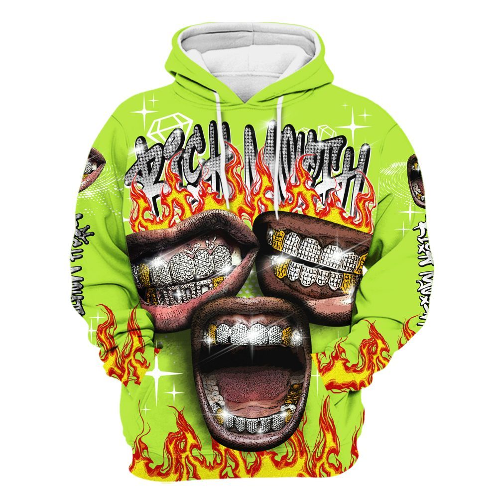 Hoodie To Match Air Force 1 Low Dance Volt - Rich Mouth Fire Rap Retro 90s All Over Print
