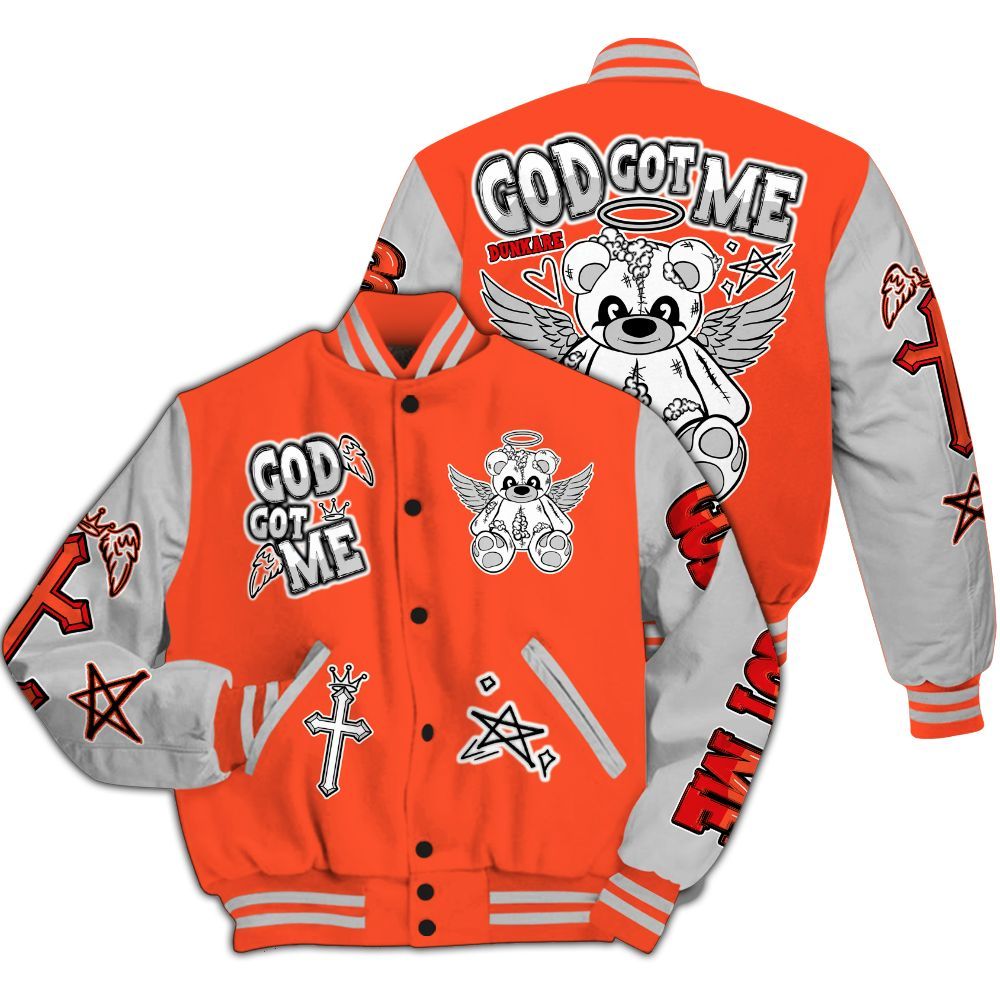 Varsity Jacket To Match Air Max 1 86 Cosmic Clay - Gods Guides Me Bear All Over Print
