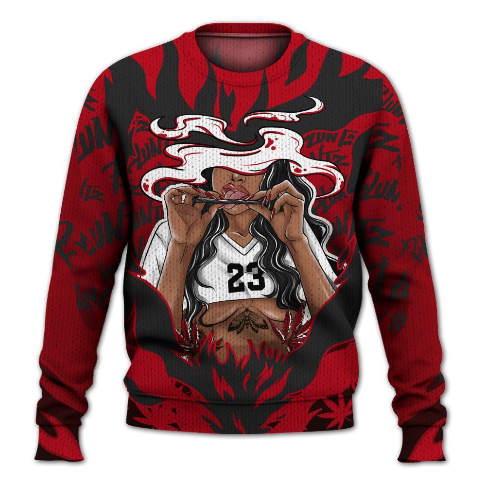 Knitted Sweater To Match Bred Velvet 11s - Bluntz Burnz Graphics