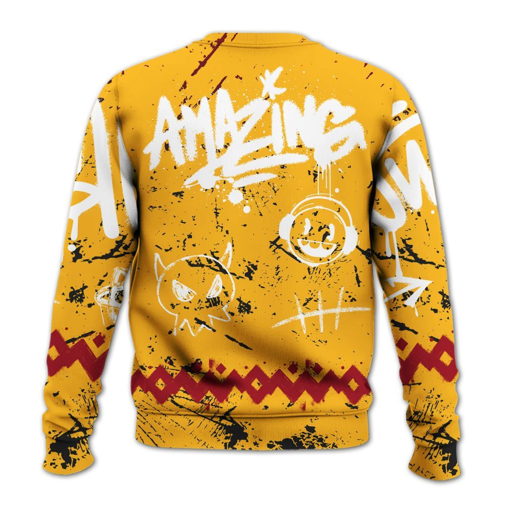 Sweatshirt To Match White Taxi 12s Shirt, Friday Sneaker Crayon All Over Print