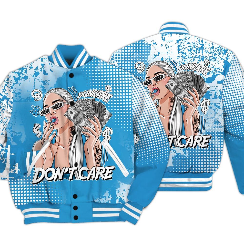 Varsity Jacket To Match Powder Blue 9s - IDC Unique Glitch Dot Varsity Jacket Unisex