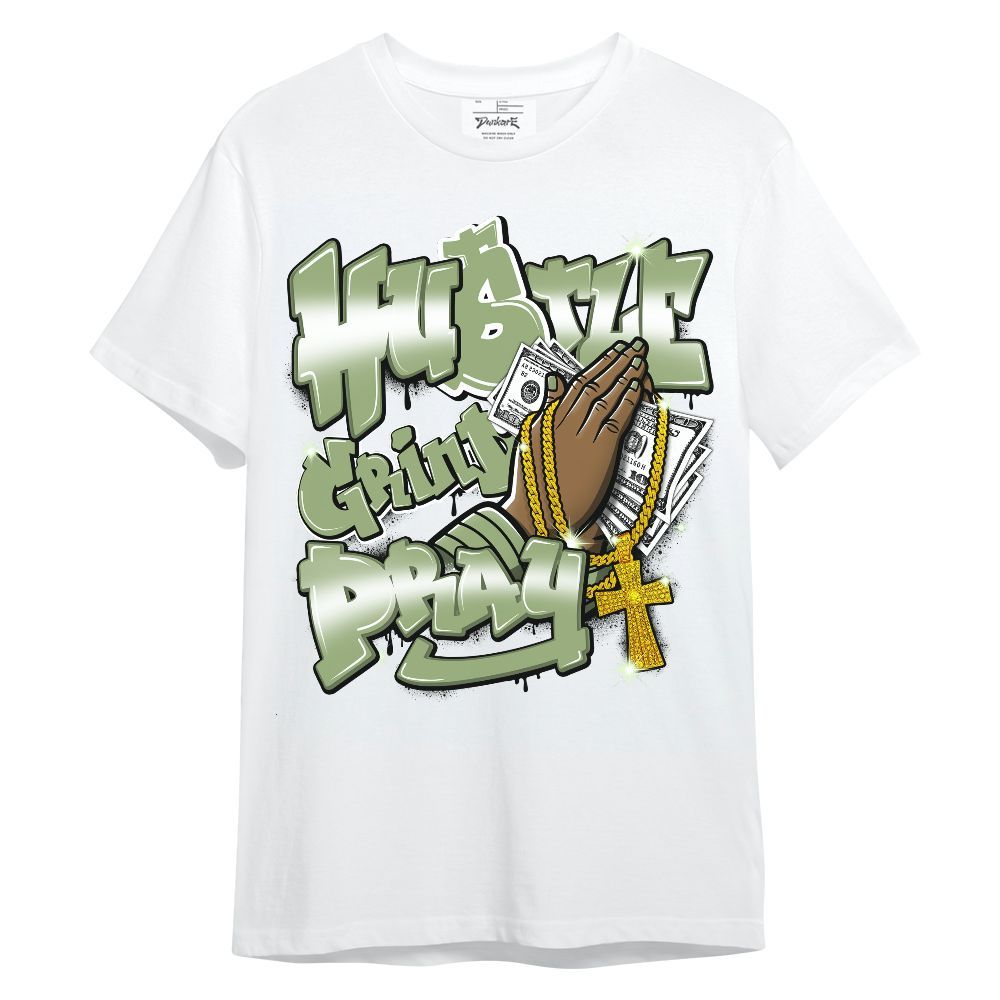 Shirt To Match Oil Green 4s - Hustle, Money Pray Streetwear Unisex Shirt