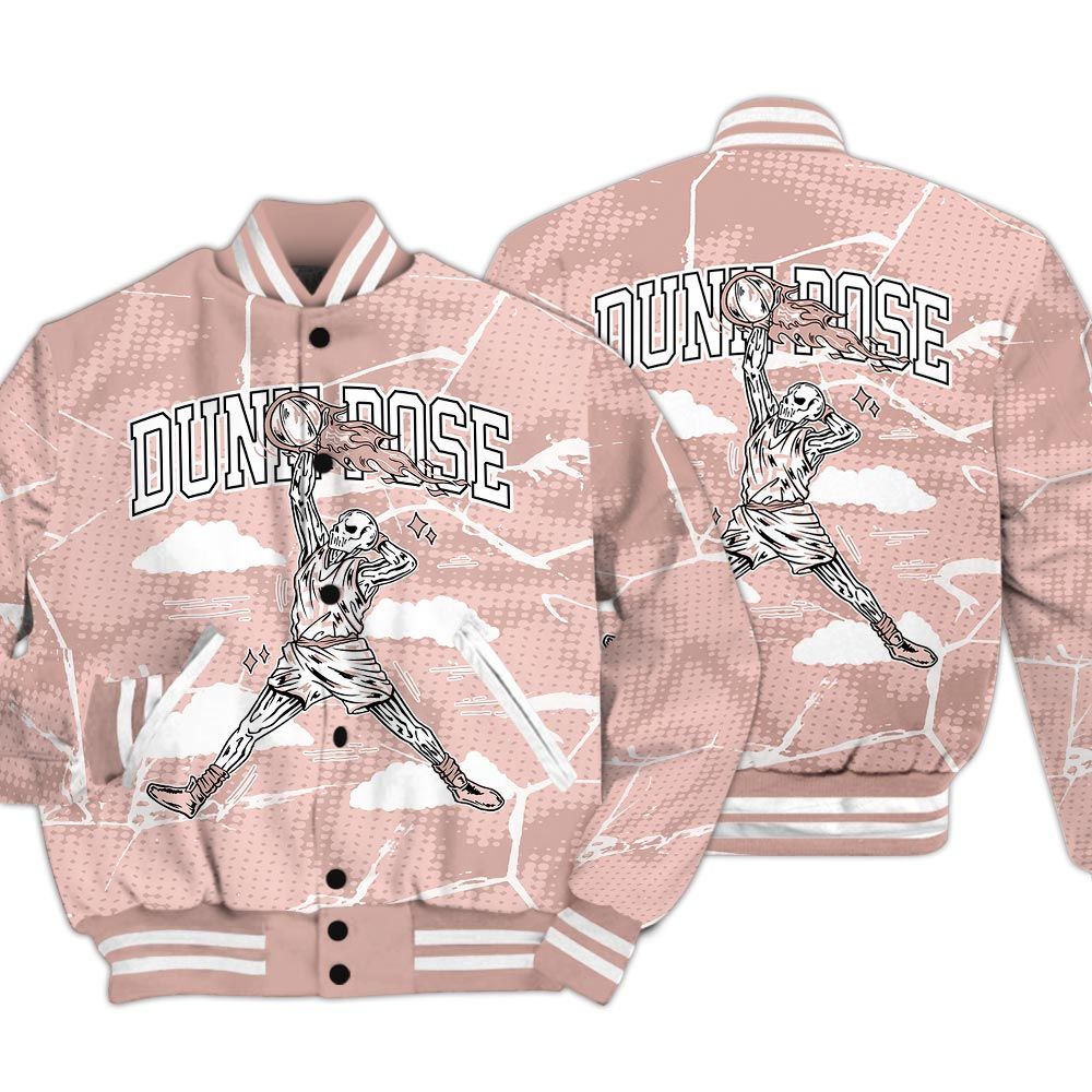 Varsity Jacket To Match Low Legend Pink 11s - Pose Skeleton Crack Varsity Jacket Unisex