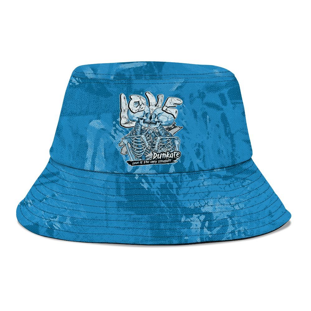 Bucket Hat To Match Powder Blue 9s - Skull Love Graphic