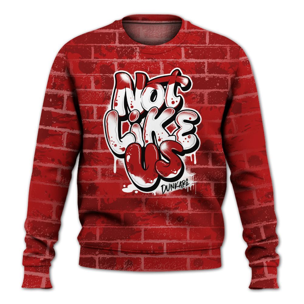 Sweatshirt To Match Red Taxi 12s - None Like Us Graphic Brick Art All Over Print