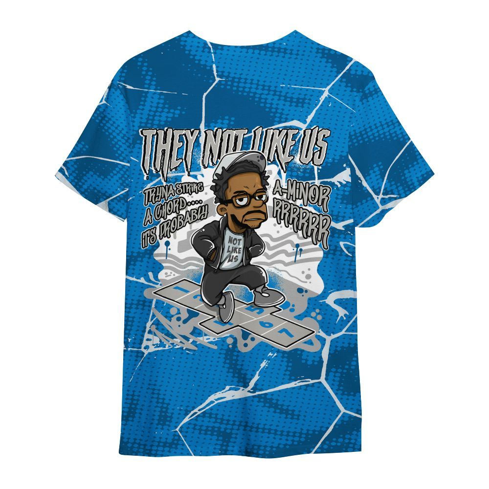 Shirt To Match Military Blue 4s - Hopscotch Dislike Us Graphic Crack All Over Print