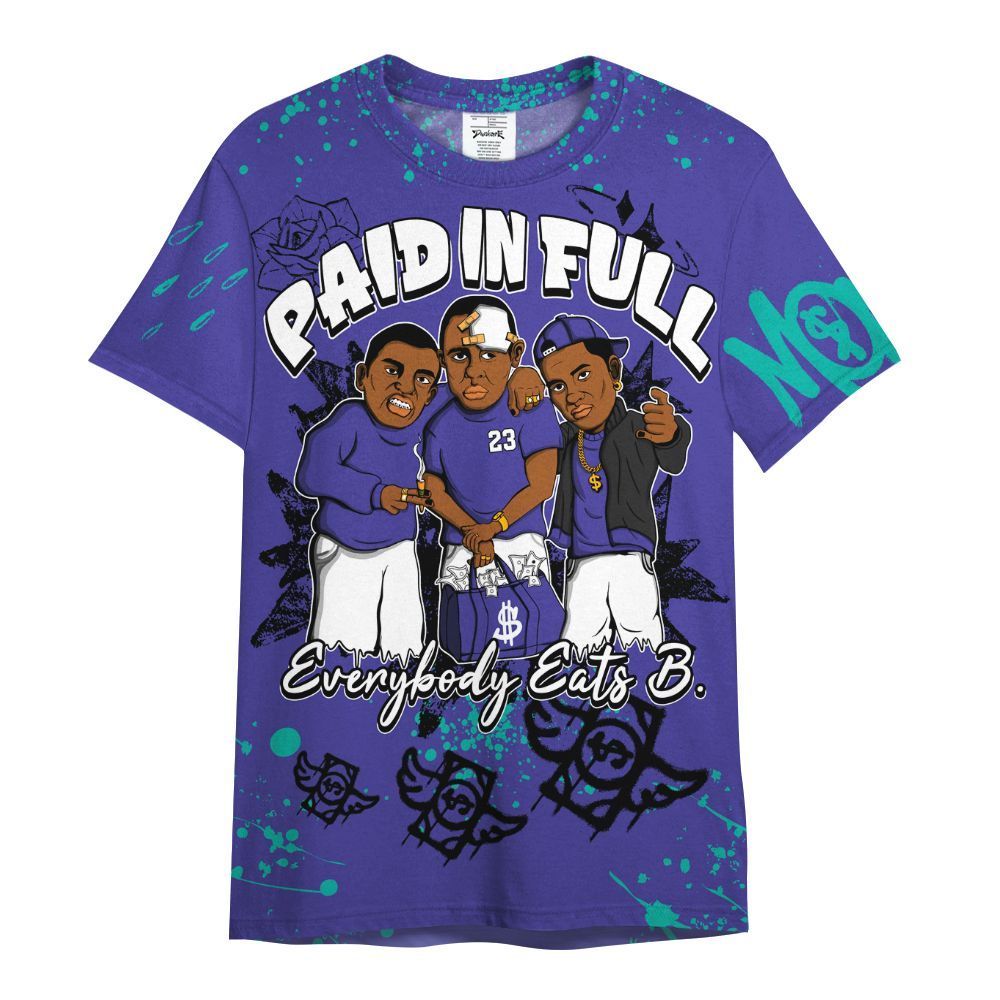 Shirt To Match Retro Grape 5s - Paid In Full Crayon All Over Print