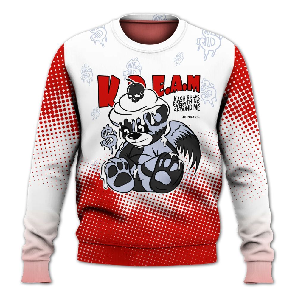 Sweatshirt To Match Fire Red 6s - Loot Bear Unique Drip All Over Print