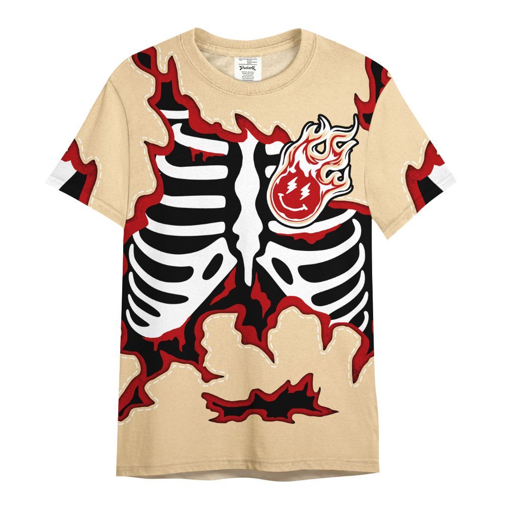 Shirt To Match Dunk Low Strawberry Waffle - Skeleton Smiley Face All Over Print