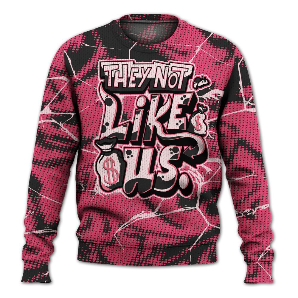 Knitted Sweater To Match A'One Hyper Pink - Dislike Us Graphic