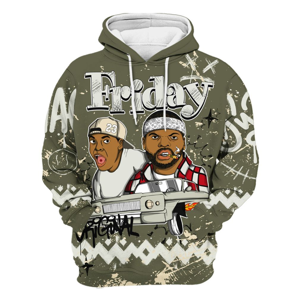 Hoodie To Match Travis Scott Low OG Medium Olive 1s - Friday Sneaker Crayon All Over Print