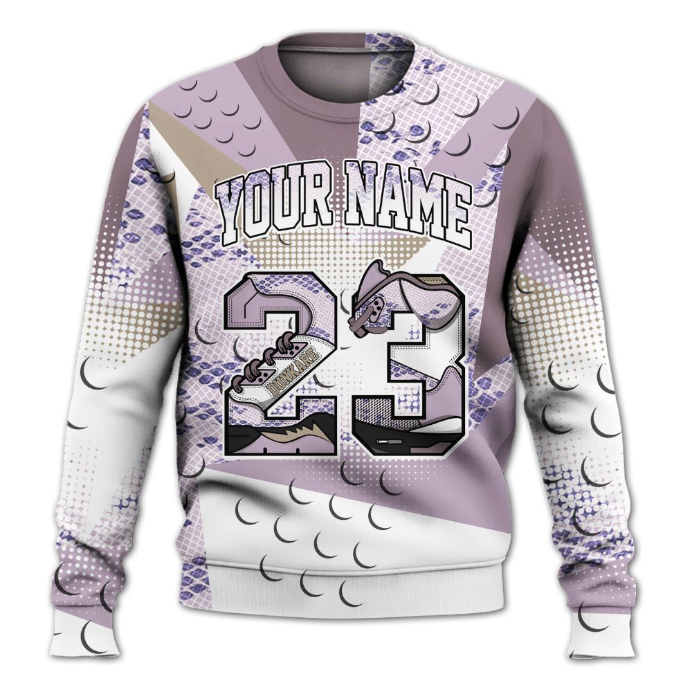 Sweatshirt To Match Air Force 1 Low Purple Snake - Poly Custom Name Number 23 5s All Over Print