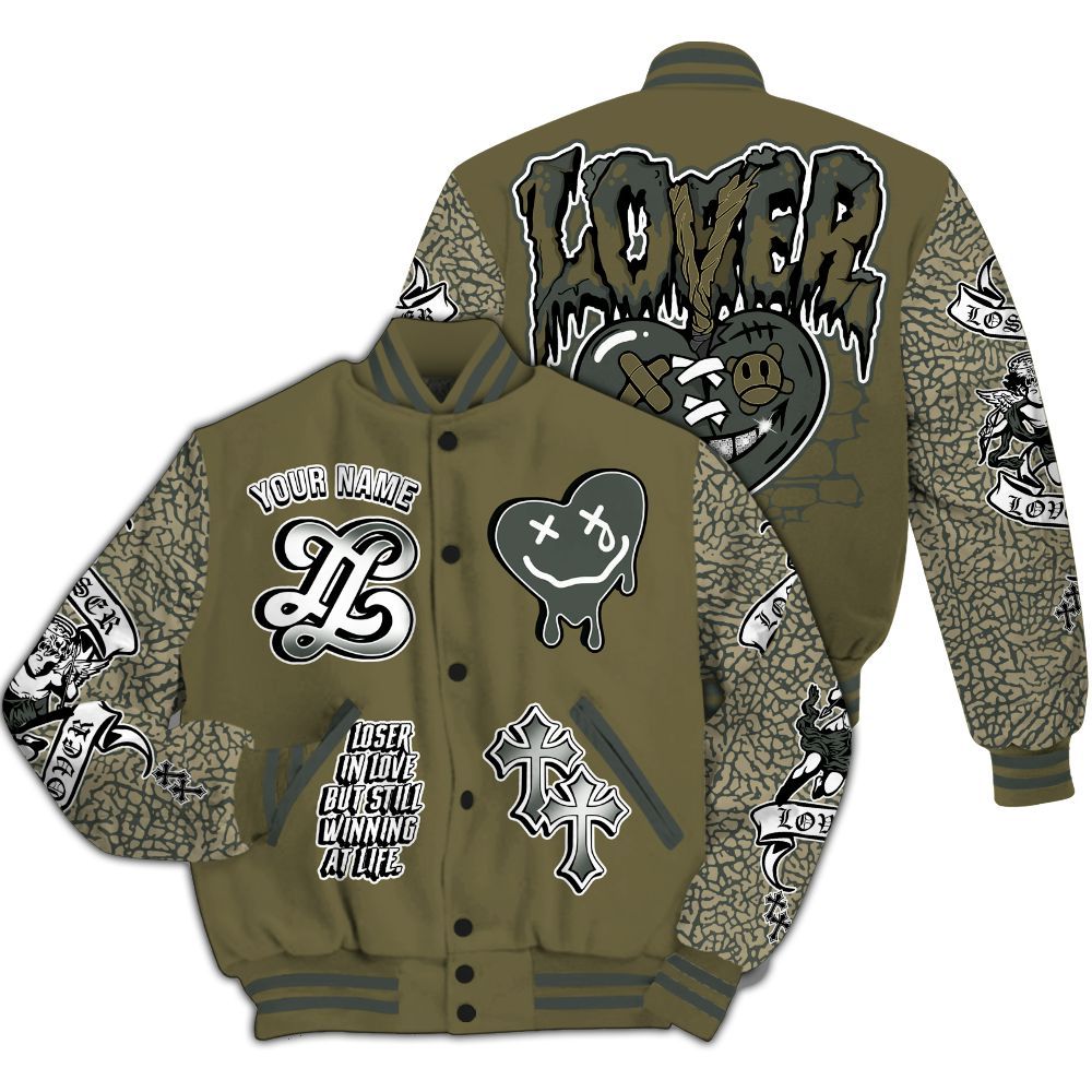 Varsity Jacket To Match Retro Family Affair 3s - LOVER LOSER Custom Name All Over Print