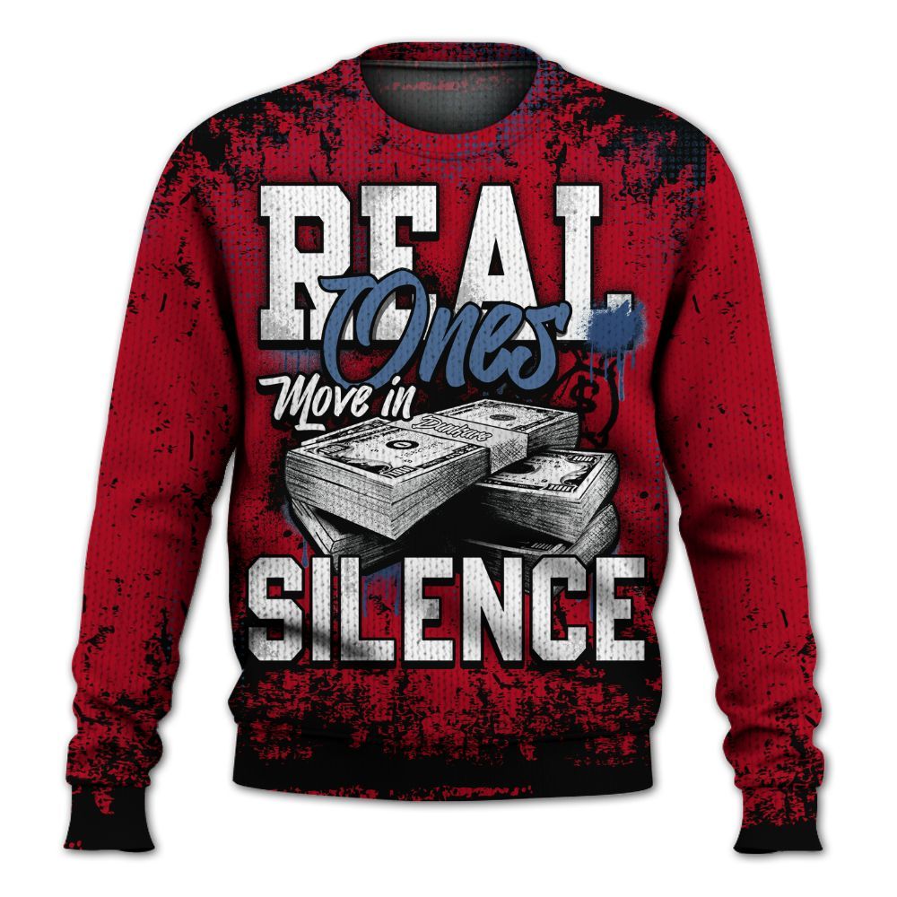 Knitted Sweater To Match Air Griffey Max Black Red Navy Blue 1s - Move In Silence Money Street Retro
