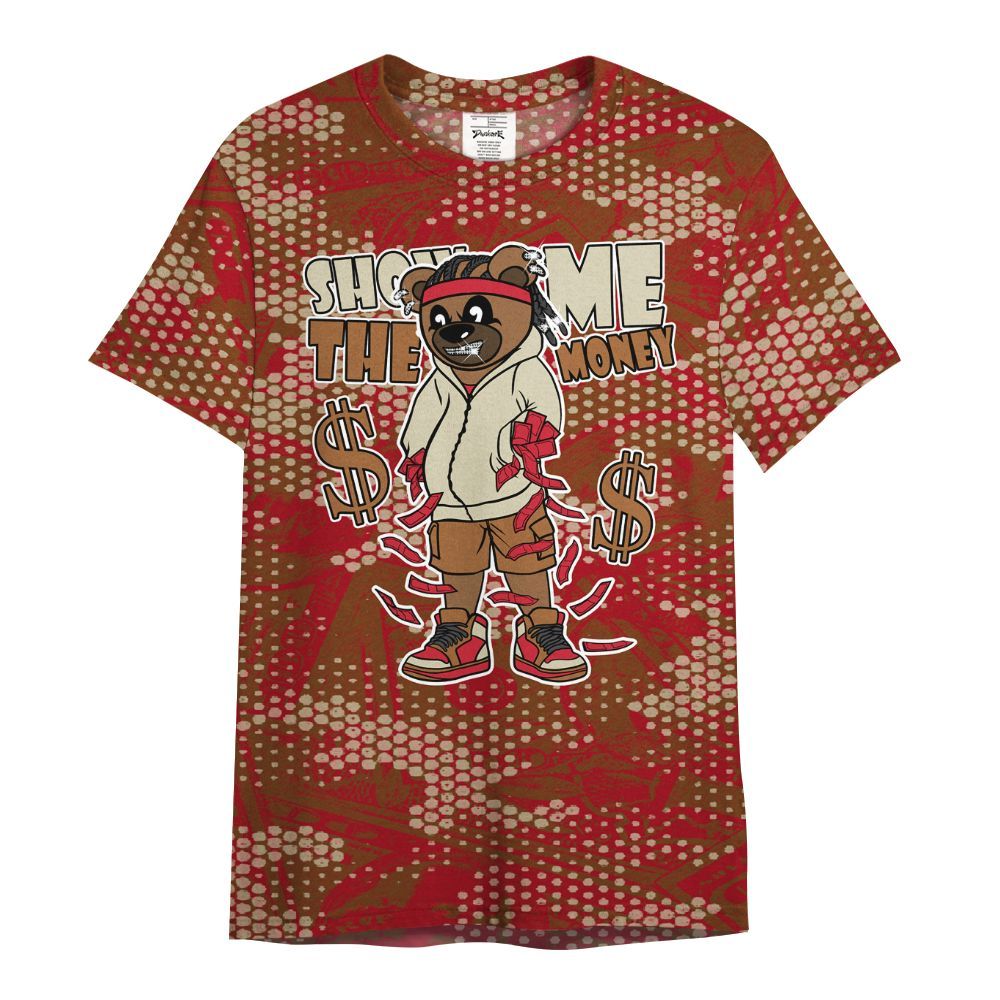 Shirt To Match Archaeo Brown 5s - Show Me Bear Banknotes Art All Over Print