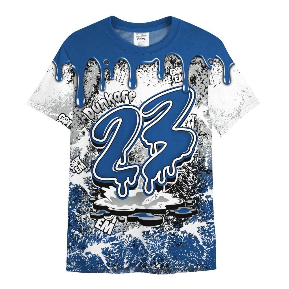Shirt To Match Air Ship Royal Blue - Dripping 23 Drip All Over Print