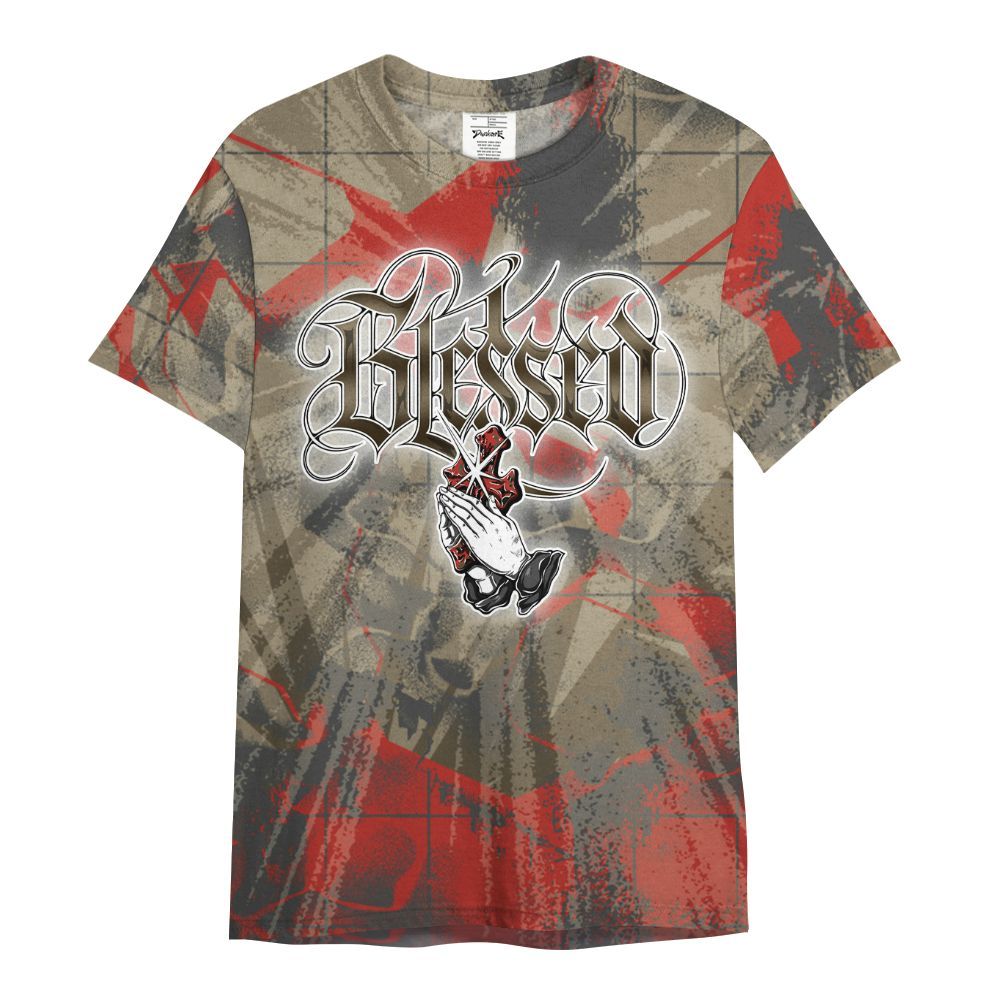Shirt To Match Olive 9s - God Blessed All Over Print