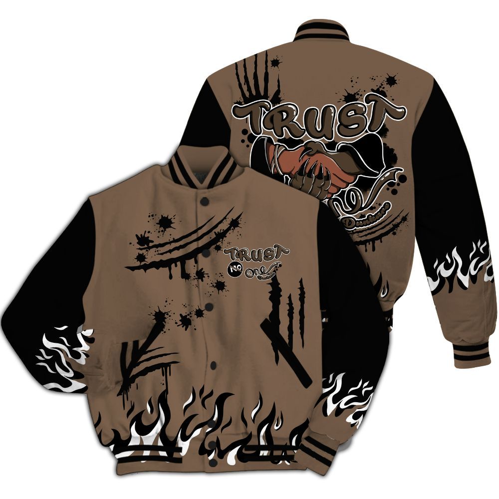 Varsity Jacket To Match Dark Mocha Jack - Graphic Trust No One All Over Print