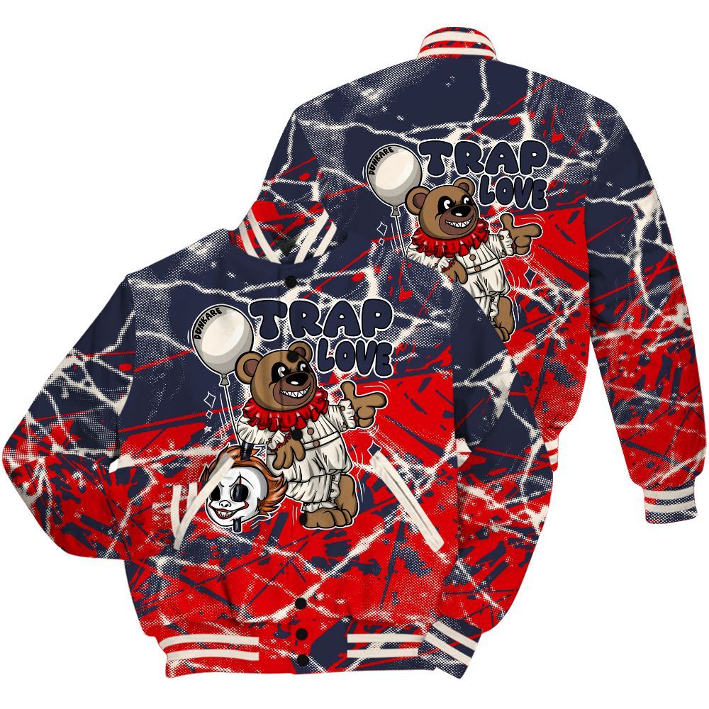 Varsity Jacket To Match Low OG Howard University 1s Shirt - Trap Loves Bear Profound All Over Print