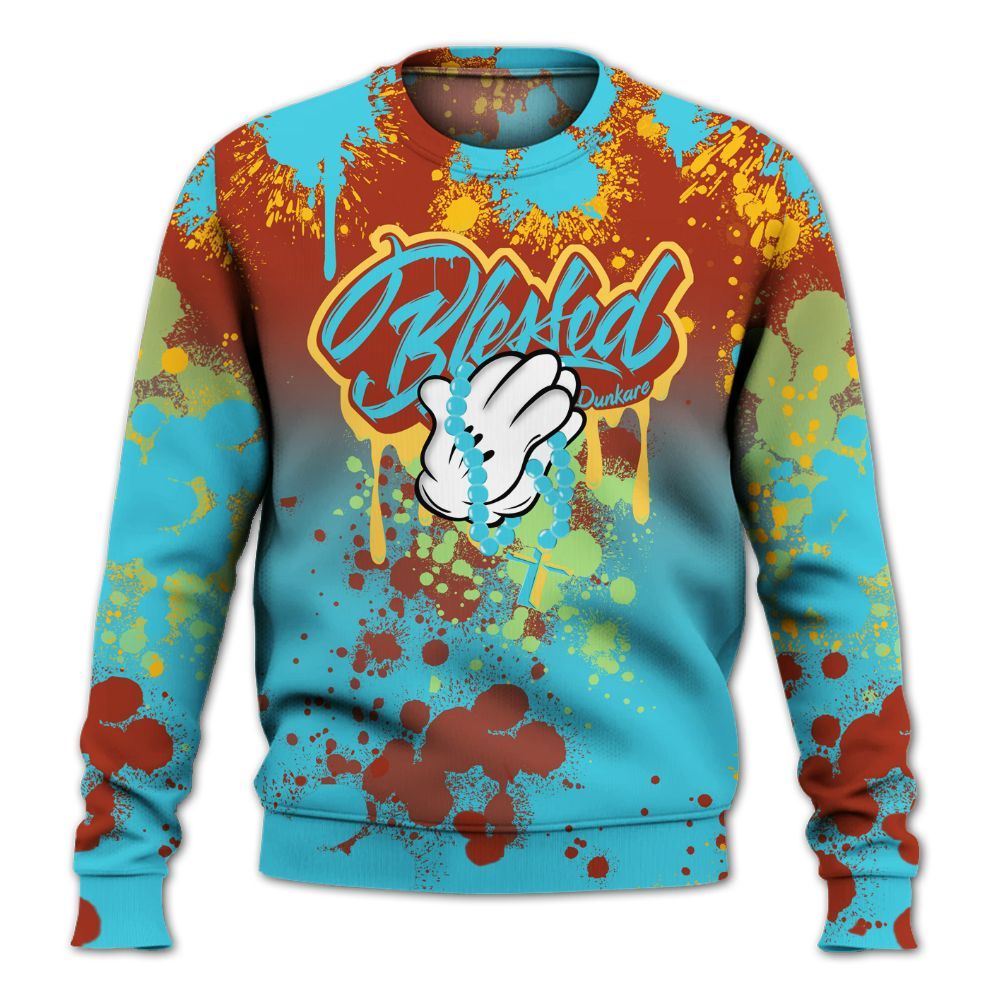 Sweatshirt To Match SB Dunk Di'Orr Greenwood - God Blessed Ink Drip All Over Print