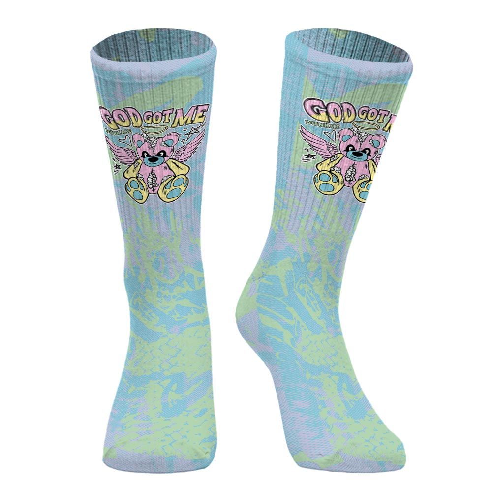 Sock To Match SB Dunk Low Visty - Gods Guides Me Bear Heart Grunge