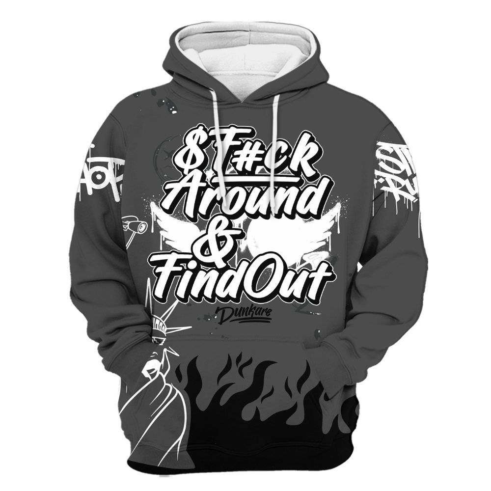 Hoodie To Match Fear 4s - Graphic Fck Around Find Out All Over Print