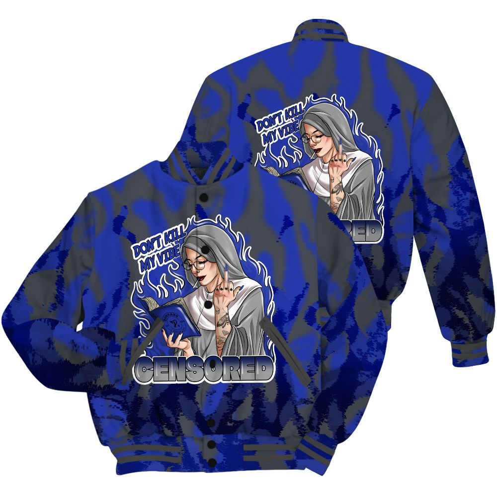 Varsity Jacket To Match Air Max Plus Black Racer Blue Shirt - Censoredz Burn All Over Print