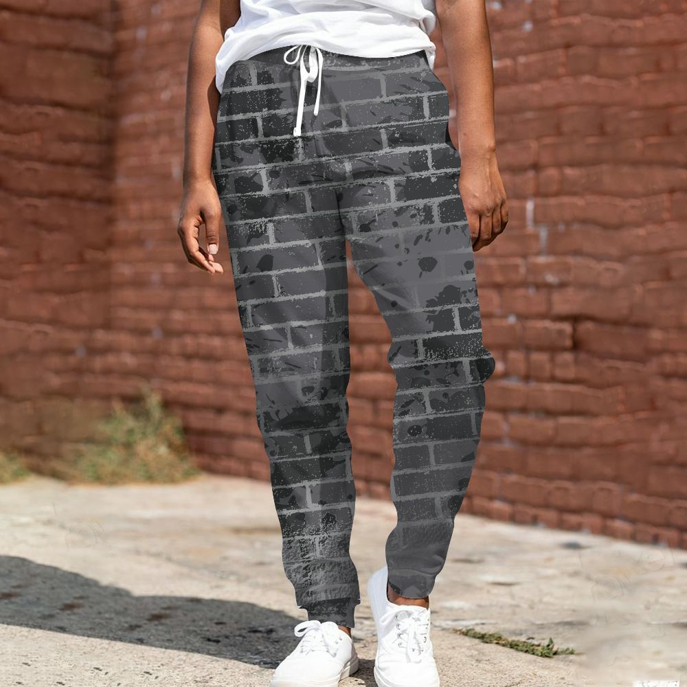 Sweatpant To Match White Thunder 4s - Brick All Over Print