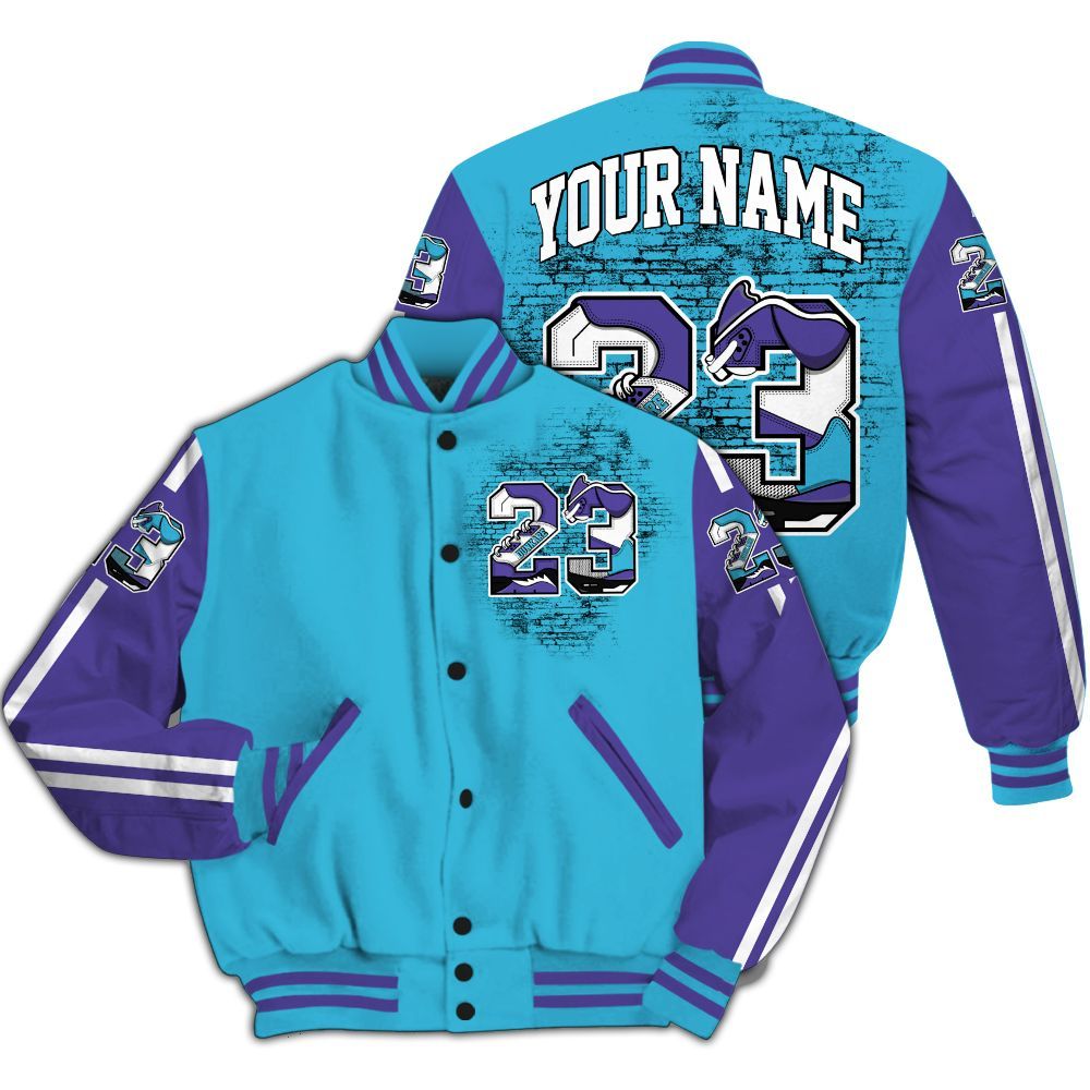 Varsity Jacket To Match Retro Aqua 6s - Custom Name Number 23 5s All Over Print