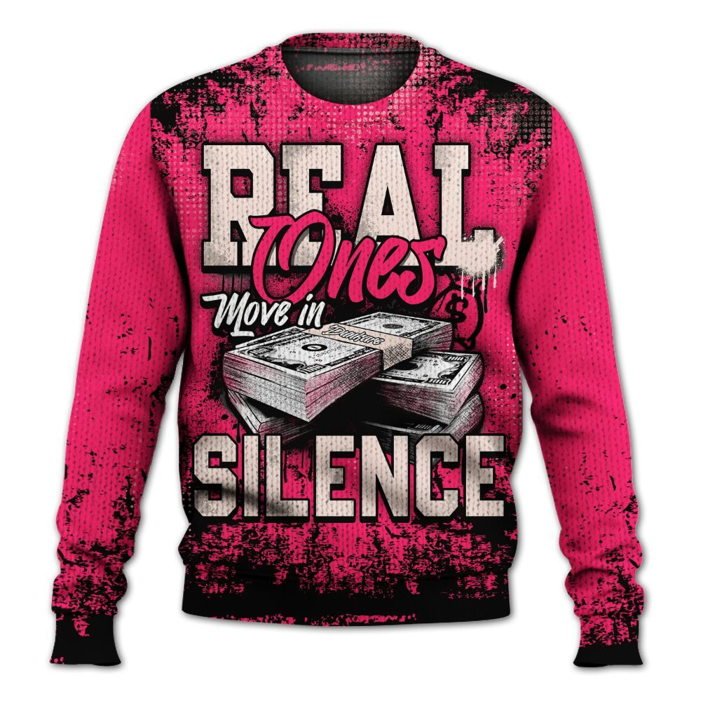 Sweater To Match A'One Hyper Pink Shirt, Move In Silence Money Street Retro Graphic