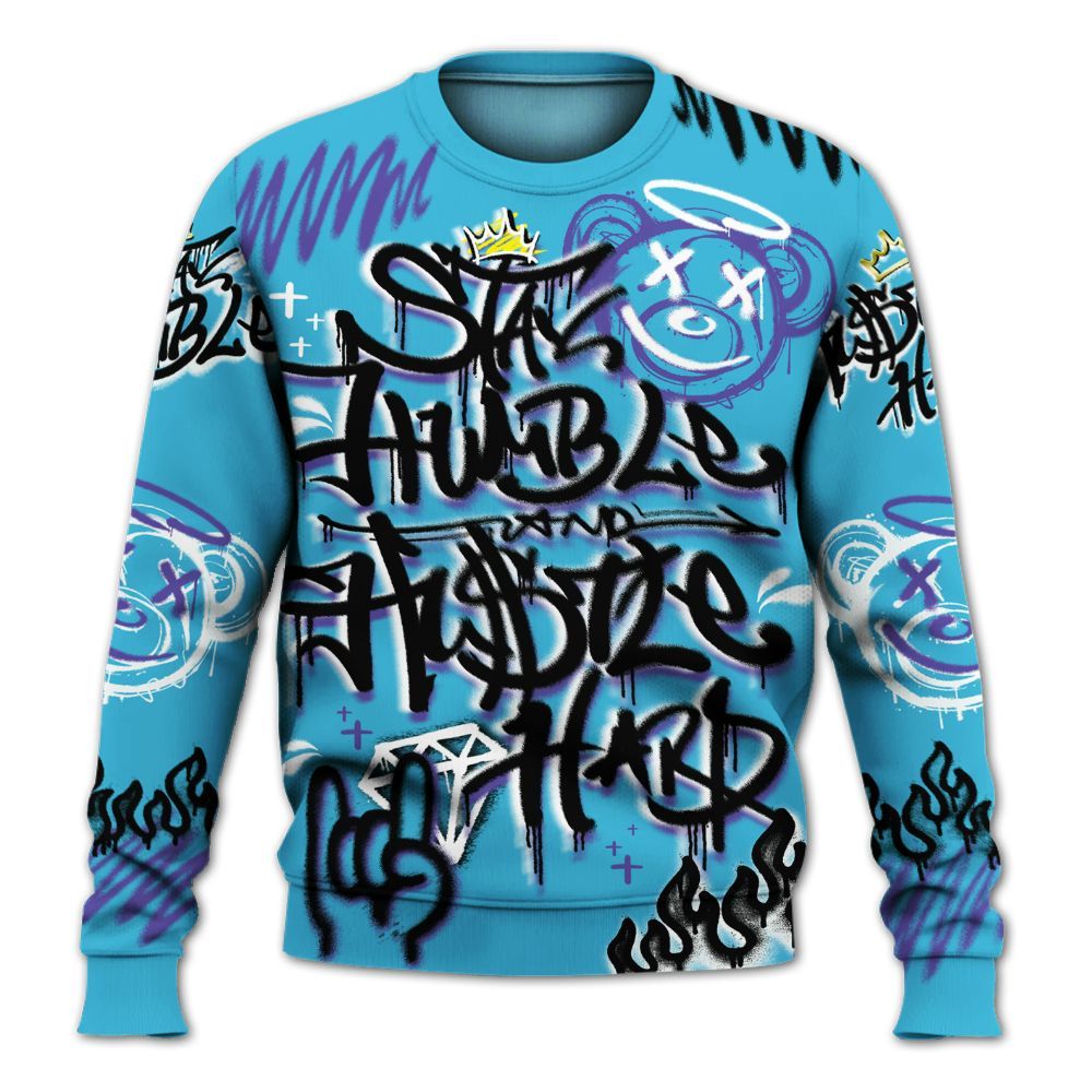 Sweatshirt To Match Retro Aqua 6s - Humble Drip Streetwear Graffity All Over Print