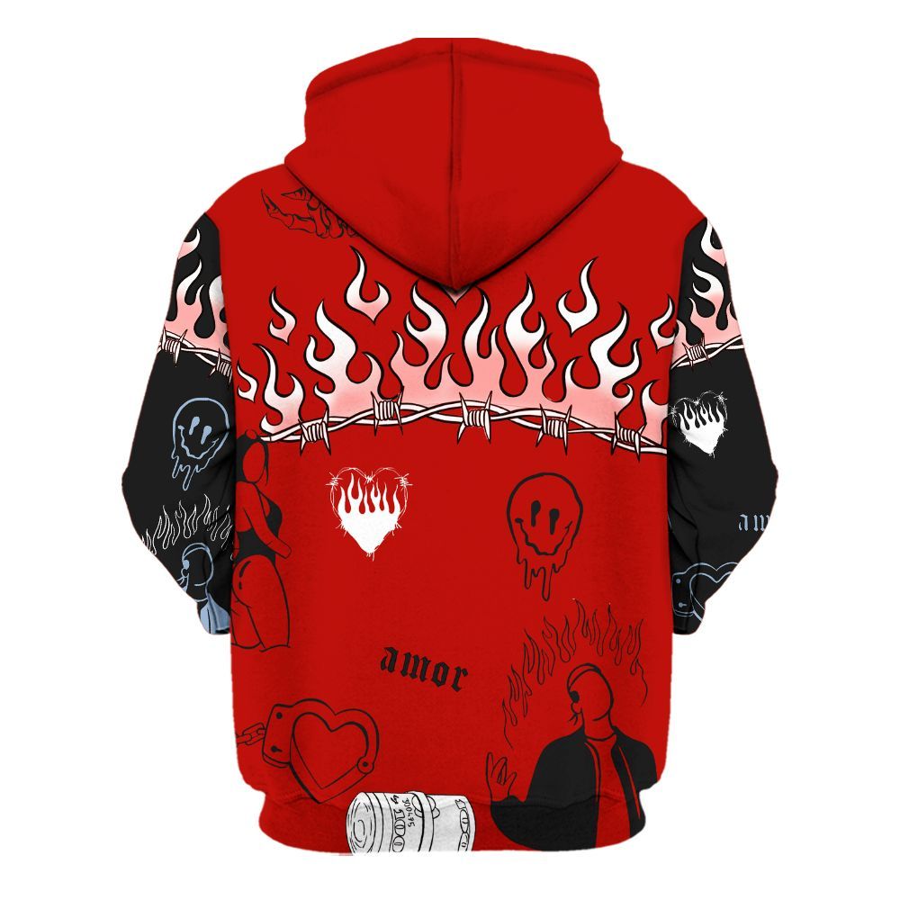 Hoodie To Match Retro Fire Red 6s, Snake Trust No One All Over Print