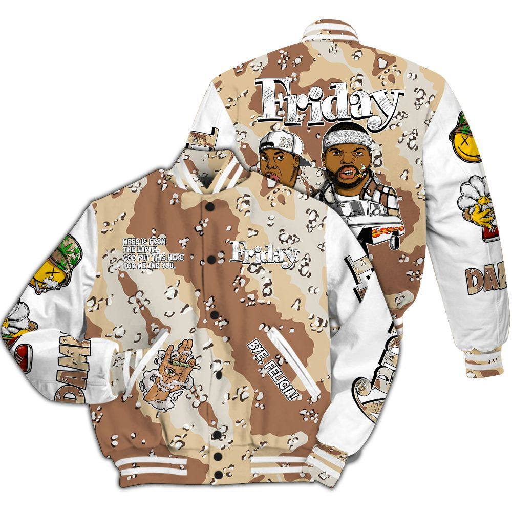 Varsity Jacket To Match Desert Camo 3s - Friday Sneaker Stress Style All Over Print