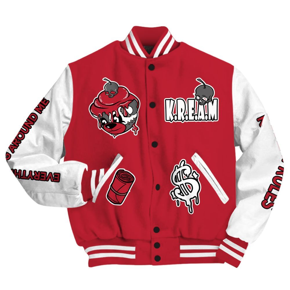 Varsity Jacket To Match Red Flint 13s - Loot Bear All Over Print