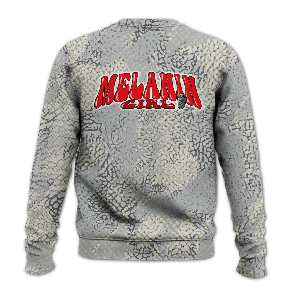 Sweatshirt To Match Cement Grey 3s - MelaninGirl Abstract Halftone All Over Print