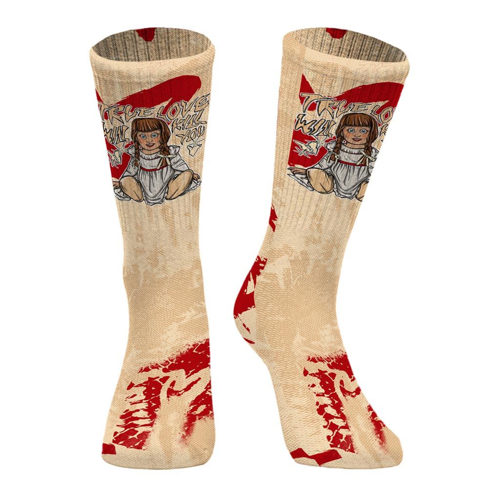 Sock To Match Dunk Low Strawberry Waffle - Genuine Loves Bear Halloween Heart Grunge