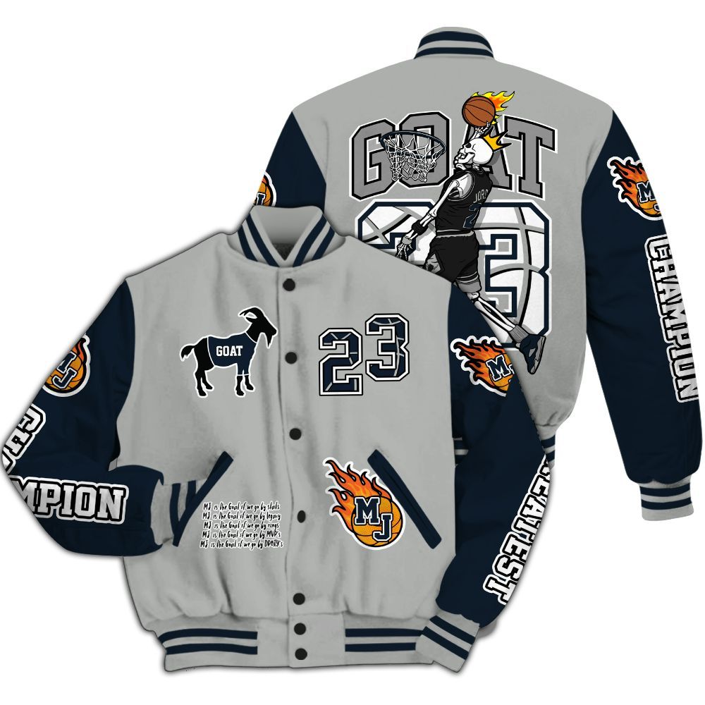 Varsity Jacket To Match Retro Georgetown 6s - 23 G.0.A.T Jump Up Basketball All Over Print