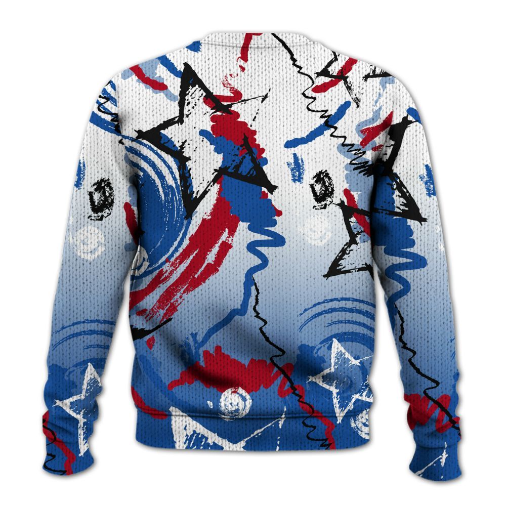 Knitted Sweater To Match Air Griffey Max Black Red Navy Blue 1s - Grind Shine Later Drip