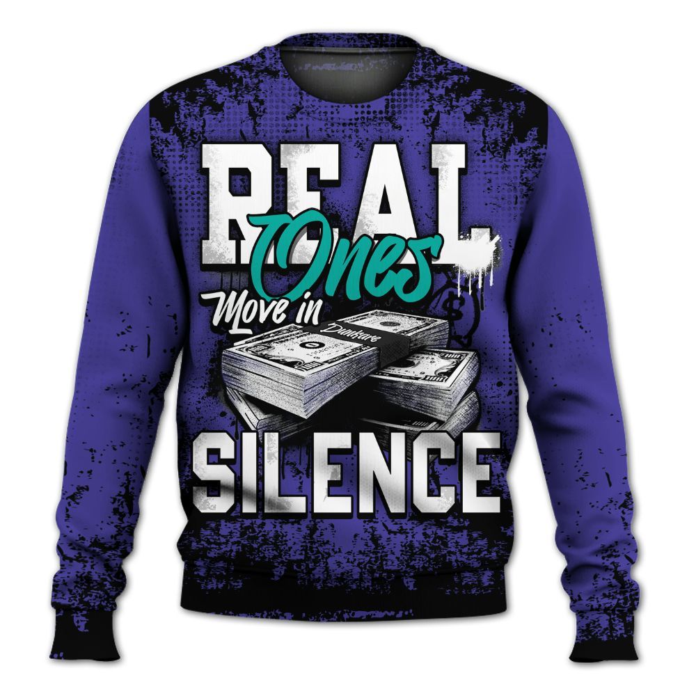 Sweatshirt To Match Retro Grape 5s - Move In Silence Money Retro All Over Print