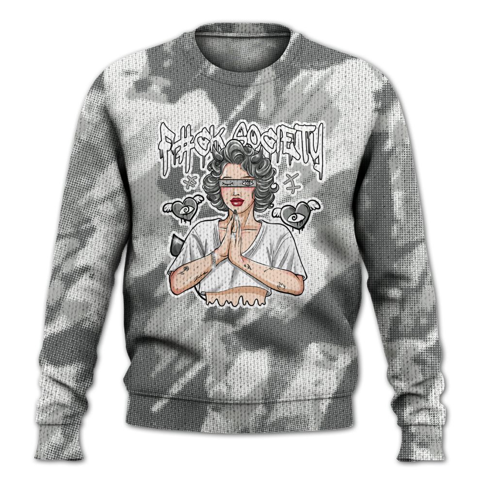 Knitted Sweater To Match Retro Wet Cement 4s - F#ck Xociety Halftone