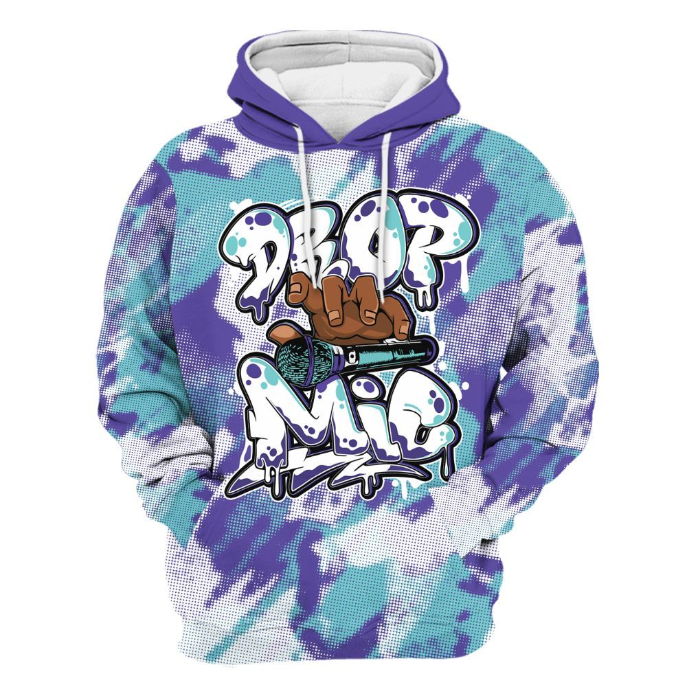 Hoodie To Match Low Hornets 1s - Drop Mic Abstract All Over Print