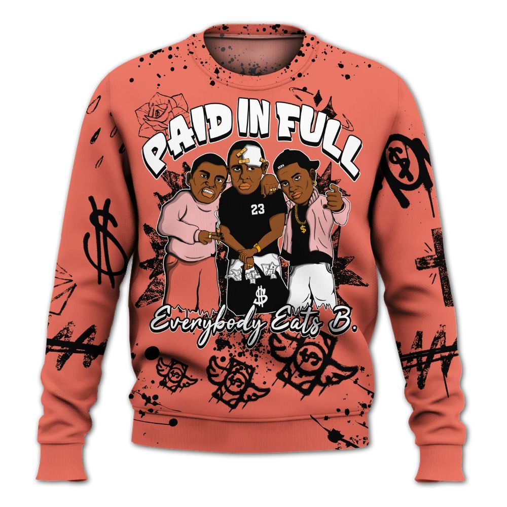 Sweatshirt To Match Low OG PSG 1s - Everybody Paid In Full Crayon All Over Print